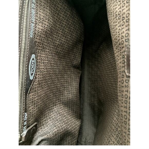 TOD'S EUC XL LEATHER MEDIA FRAMED TOTE SATCHEL BAG - Picture 3 of 5